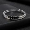 Zircon Double Open Bracelet, Adjustable Fashion Crystal Bracelet Bridal Rhinestone Jewelry for Women