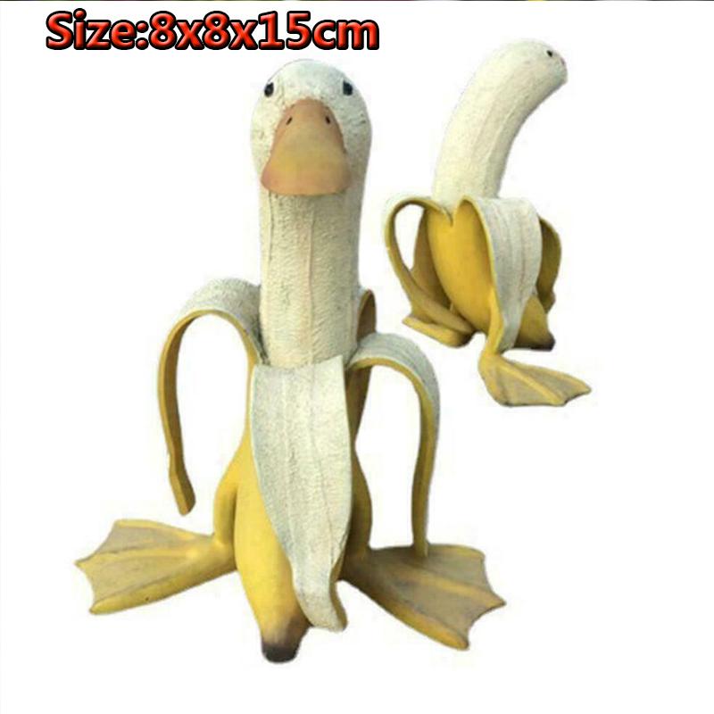 Creative Art-Banana Duck Statue Peeled Banana Duck Art Garden Decor Ornament