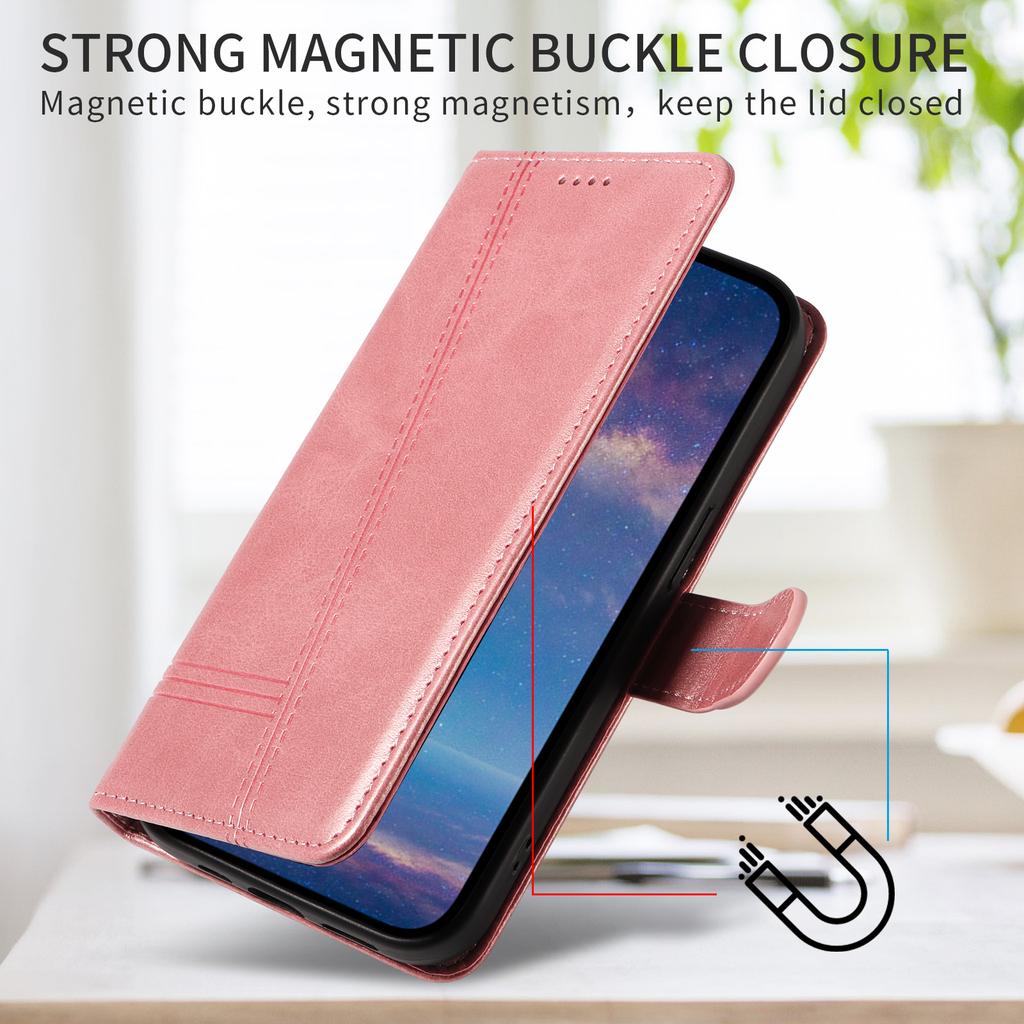 For Nothing Phone (3a) Pro Wallet Case T-Shape Lines Leather Phone Cover Stand