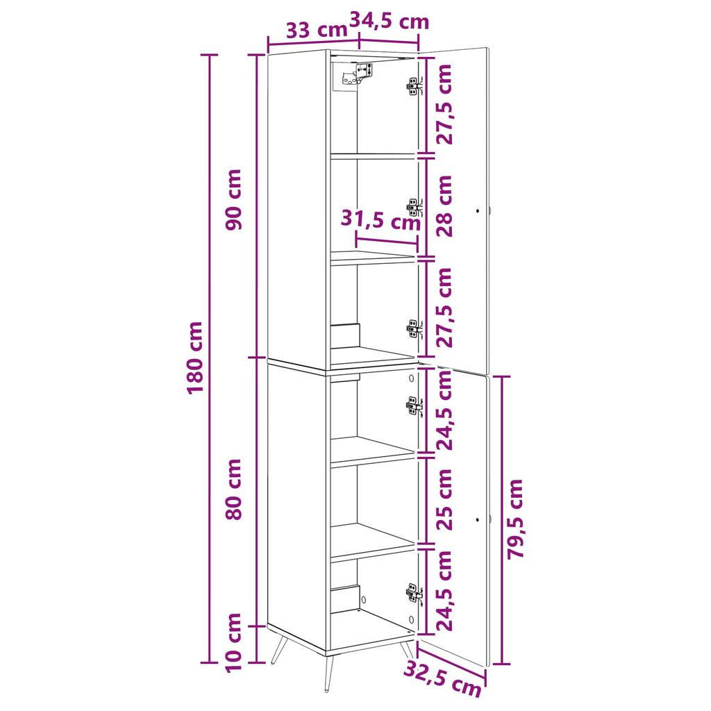 Cabinet Set 2 pcs Sonoma Oak Wood Based Material
