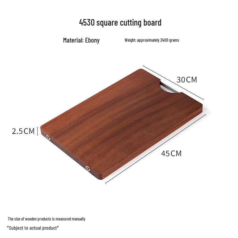 Ebony Wood Multifunctional Cutting Board & Serving Tray 45x30x2.5cm