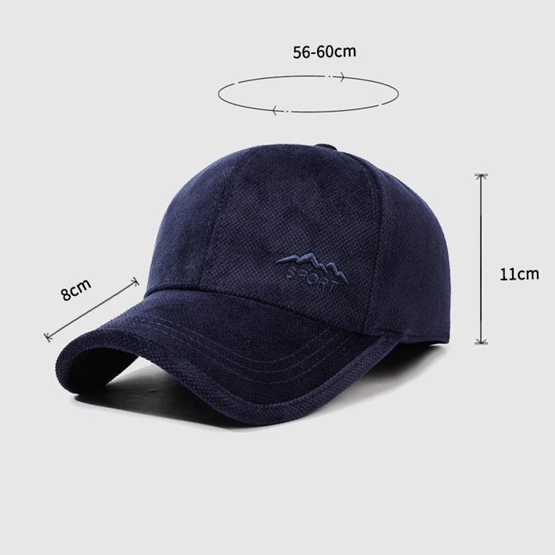 Höst Vinter Herr Sammet Tjock Mössa Medelålders Varm Vindtät Kall Basebollkeps