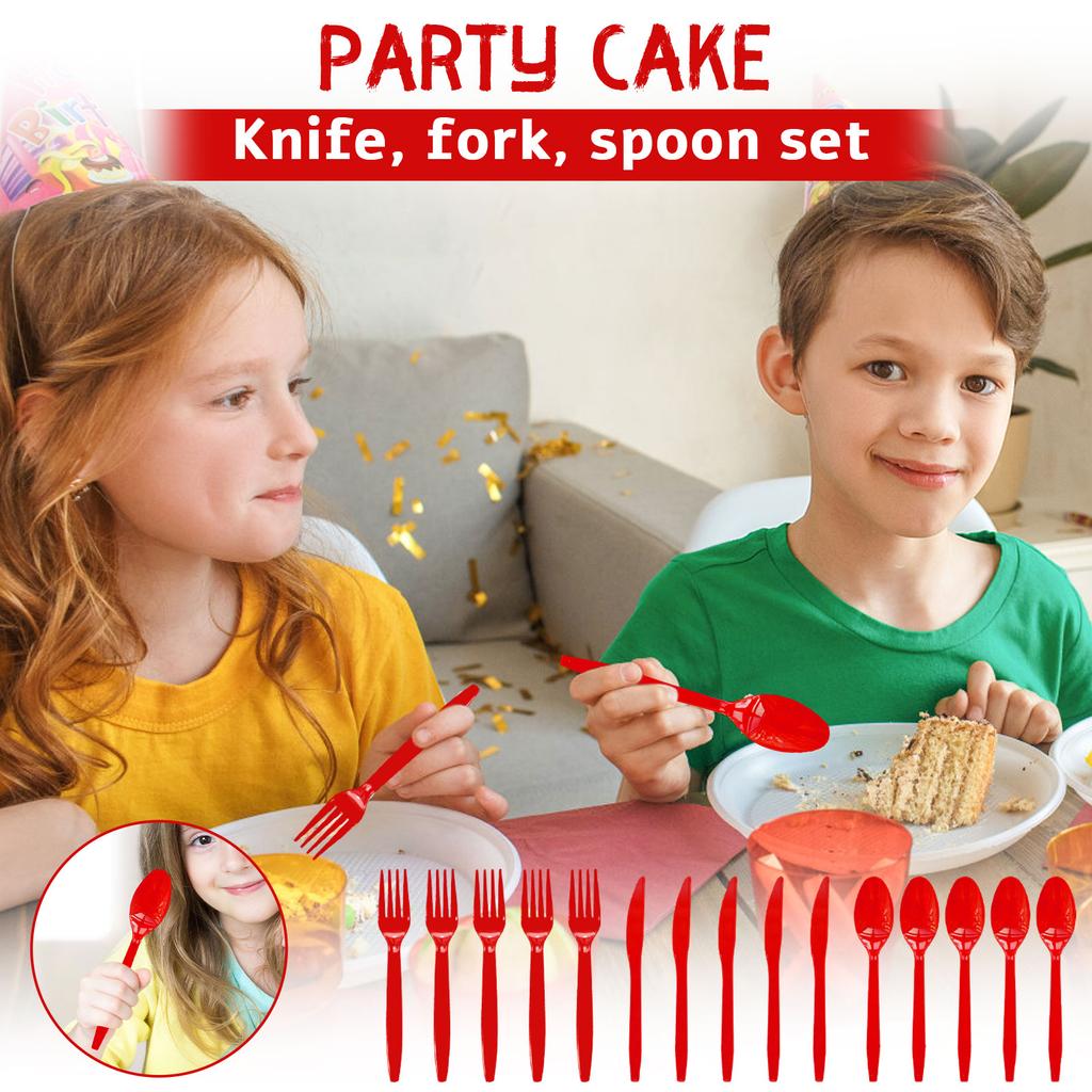 Party Cake Knife, Fork, And Spoon Set