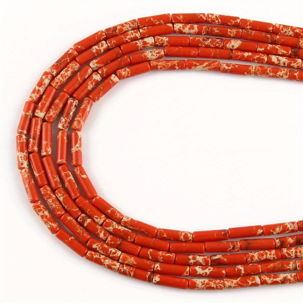 1pcs Natural Stone Tube Bead Sediment Jaspers Loose Cylinder Beads for Jewelry Making DIY Chakra Bracelet Accessories 15" 13x4mm
