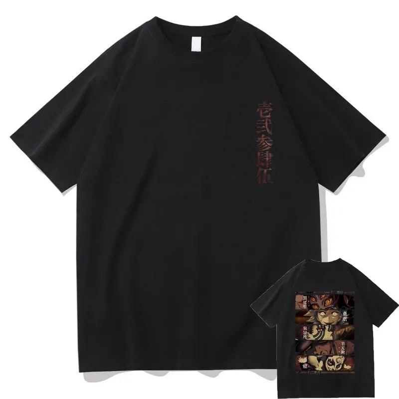 Japanese Anime Demon Slayer Print T-shirt Kokushibo Douma Akaza Hantengu Gyokko Graphic T Shirts Unisex Women Manga Oversized Tees