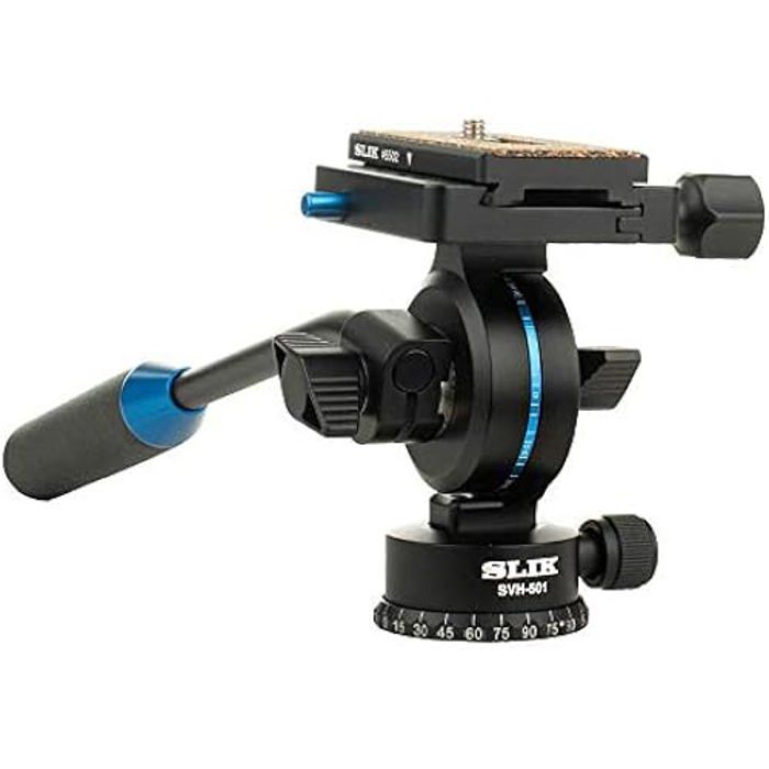 Tête vidéo fluide compacte - slik - svh-501 - aluminium cnc - libération rapide arca-swiss - 3 kg max