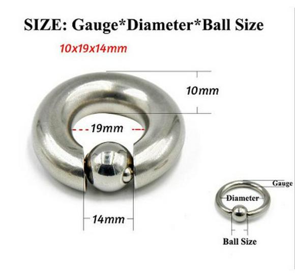 

Кольцо из нержавеющей стали с фиксированным шариком для пирсинга носа и гениталий - Панк-украшение Silver