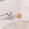Korean Style 3D Panda Clip-On Earrings with Soft Pads - Cute, No Piercing, Simple and Fresh Design for Women