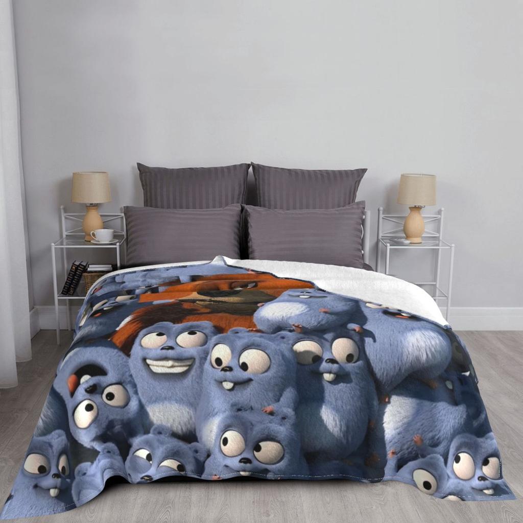 Grizzy Beer Cartoon Blanket Cover Flannel Throw Blanket Home Couch Decoration Soft Warm Bedspreads