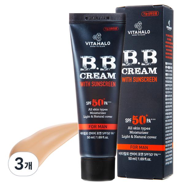

Vitahalo Sun B Before Men 50мл SPF50+PA+++, 3 шт., лучшая мужская косметика Кореи