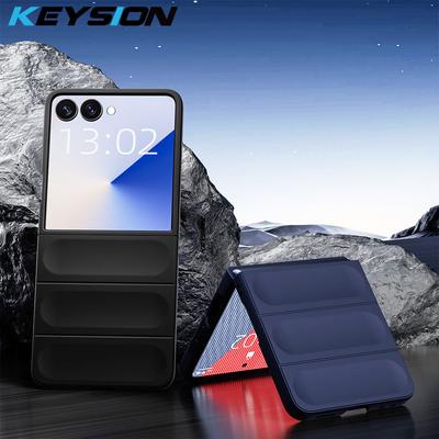 KEYSION Stoßfeste Hülle für Samsung Z Flip 7 5G Rutschfeste Hartplastik-Handy-Rückseite für Galaxy Z Flip 7 5G