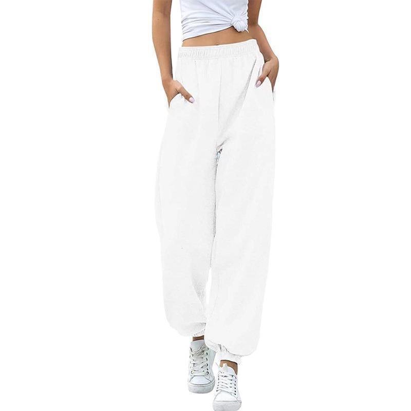 Dames Hoge Taille Casual Veelzijdige Joggingbroek met Manchetten – Europese en Amerikaanse Stijl