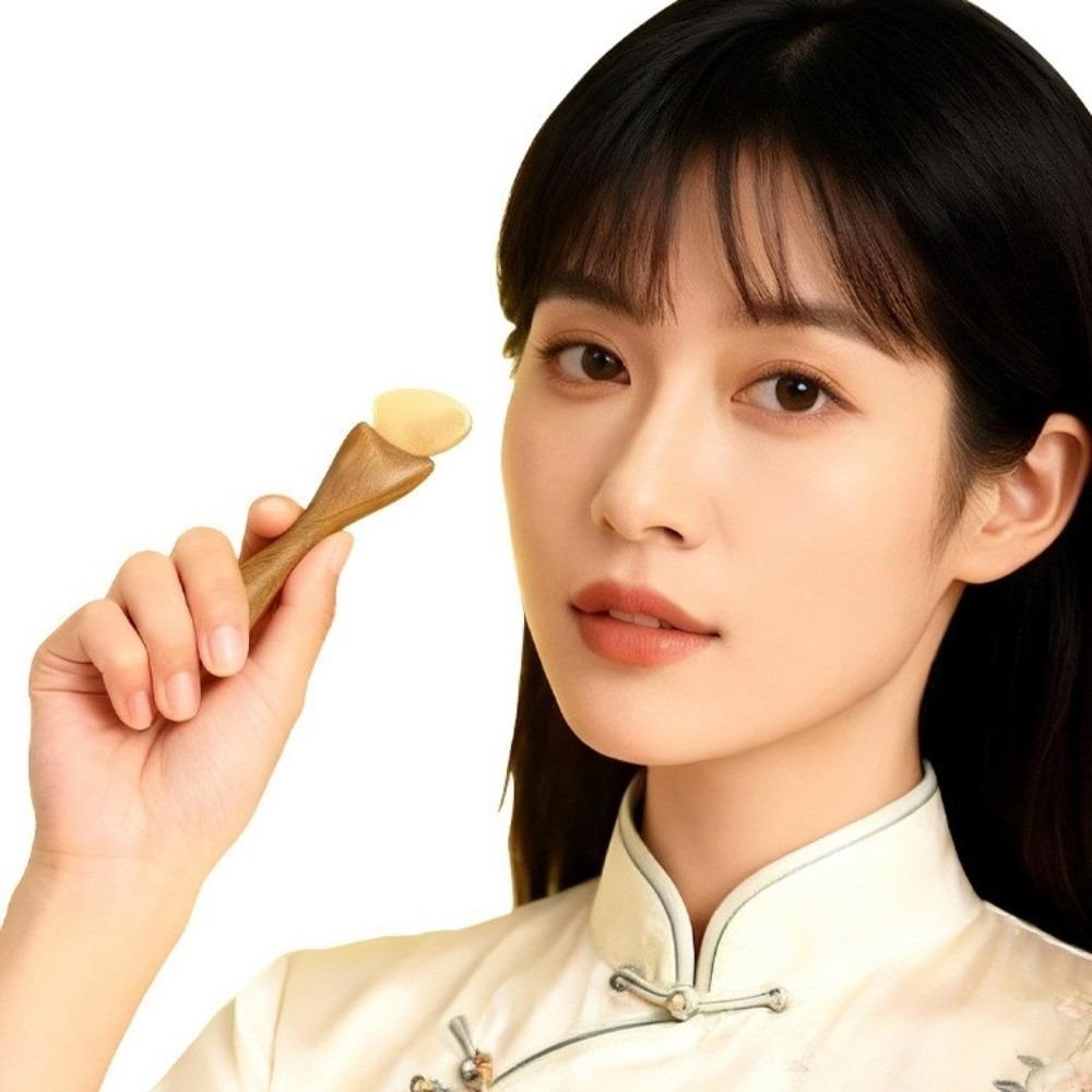Face Lifting and Tightening Sandalwood Massager Guasha Face Massager Tool  Head Relaxation