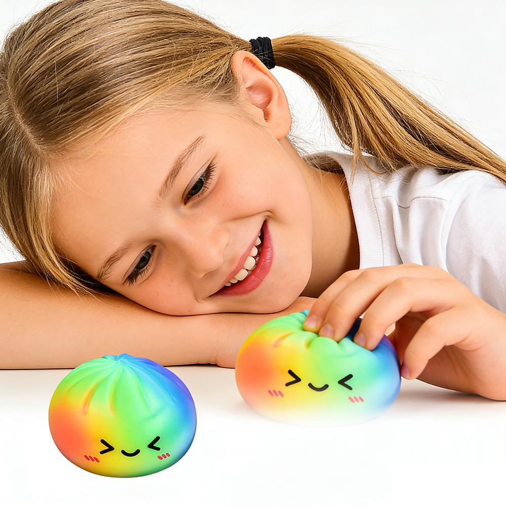 1Pc Colorful Dumpling Squishes Stress Balls Reusable Low Rebound Decompression Toys Dough Ball Unique Home Decoration Gifts