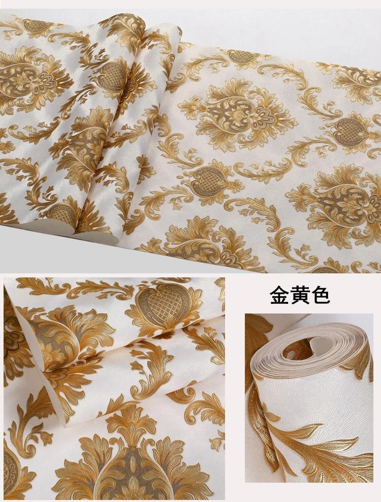 3D Luxury European Wallpaper el Restaurant KTV Bar Living Room Retro Style 3D Large Flower Wallpaper home deor