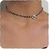 2025 (Gold) Dainty Boho Flower Short Choker Necklace Simple Black Crystals Choker Necklaces for Women