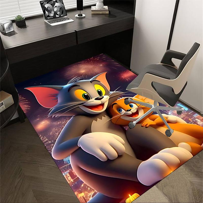 

1 шт. Ковер Том и Джерри, для декора дома и офиса, Коврик под офисное кресло, Праздничный подарок, Ковер для конференц-залаL1119 60cm by 90cm