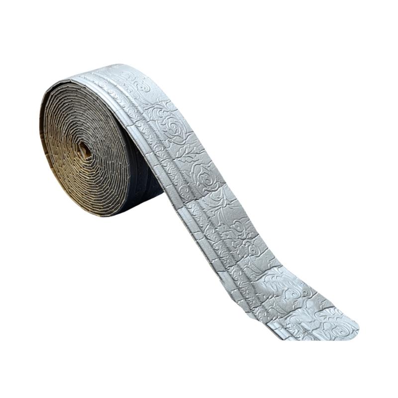 Adhesive Wall and Ceiling Molding Trim 3D Floral Foam Baseboard Wallpaper Border Strips for Homes Decoration Project