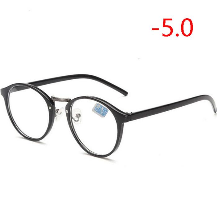 Retro Runde Brille Männer Frauen Ultraleicht Myopie Brillen Myopiebrillen fertig -1 -1,5 -2 -2,5 -3 -3,5 -4 -4,5 -5 -6