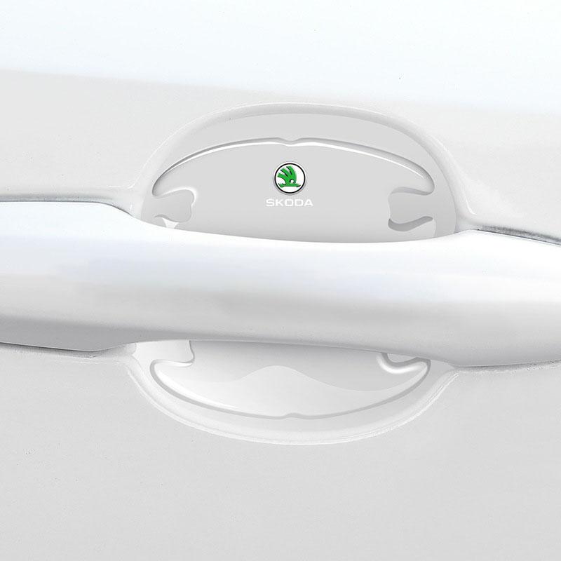 Car Body Anti-Collision Protection Strip Auto Door Handle Bowl Anti-Scratch Sticker for Skoda Octavia Fabia A7 Kamiq Kapoq Kodiaq Rapid SCALA Superb