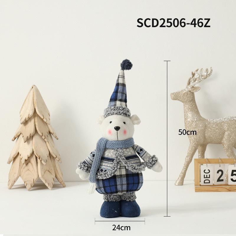 HOMZY Christmas Snowman Doll Plush Toy Stuffed Snowman Figurine Xmas Ornaments for Home Decorations Tabletop Centerpieces