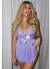 European & American Sexy Lingerie: Women's See-Through Mesh Suspender Nightgown Plus Size Set