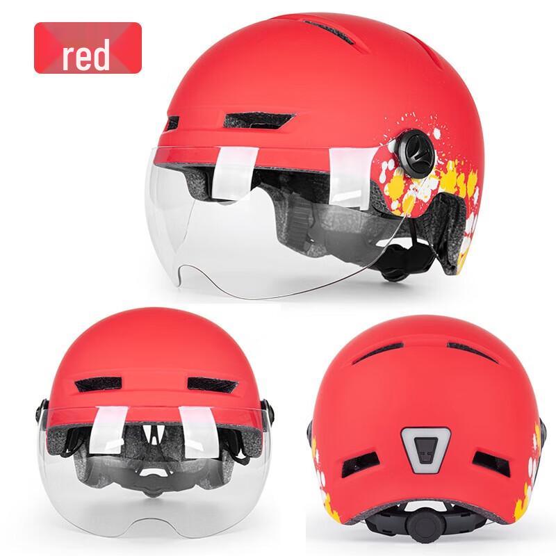 Lishi Integrated Bicycle Helmet with Goggles & Taillight One Size