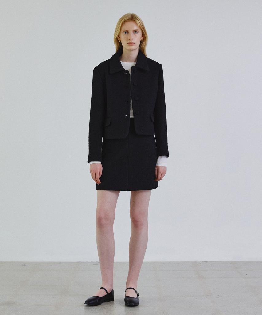 Step Around Boucle Mini Skirt_Black