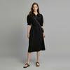 ELLE Polo Collar Design High Waist Midi Dress Slim Fit Elegant Short Sleeve Dress Women Dresses EL34321
