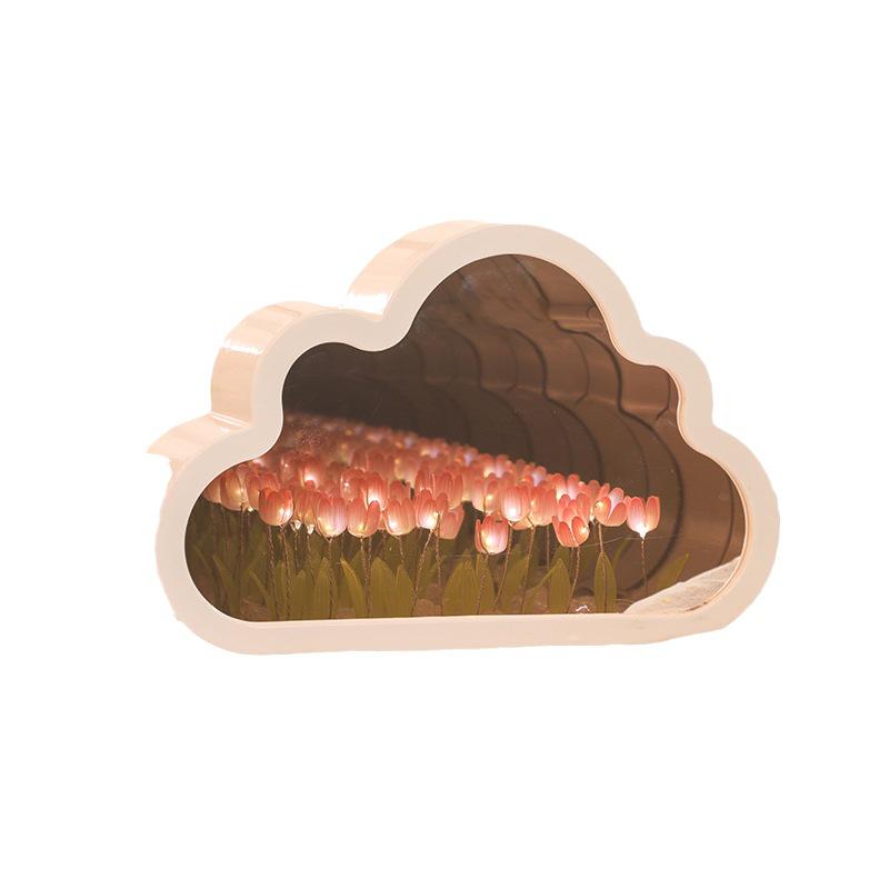 Tulip Flower Sea Cloud DIY Night Light – Handmade Desktop Atmosphere Light, Perfect for Mother's Day or Birthday Gifts