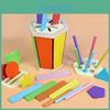 Wooden Color Matching Bucket Preschool Toy For Kids Early Education Development