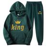 Couple Matching Hoodie Set King Queen Long Sleeve Tracksuit Men Women Casual Sportswear