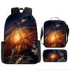 Pacific Rim schoolbag, primary and secondary school students, boys, mecha war, monster backpack, kindergarten burden reduction three-piece set
