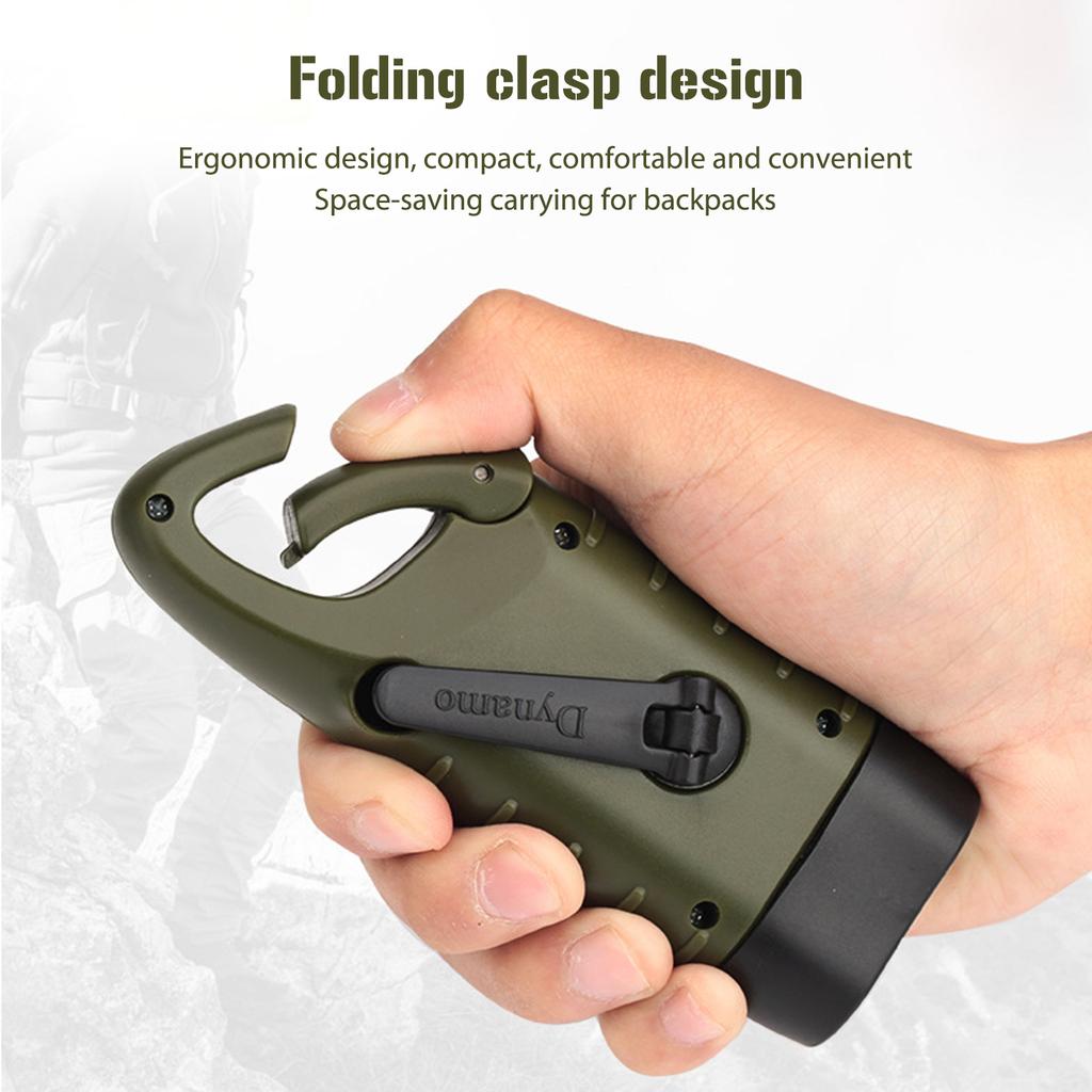 2pcs Hand Crank Rechargeable Torch for Hiking Night Running Emergency Lamp