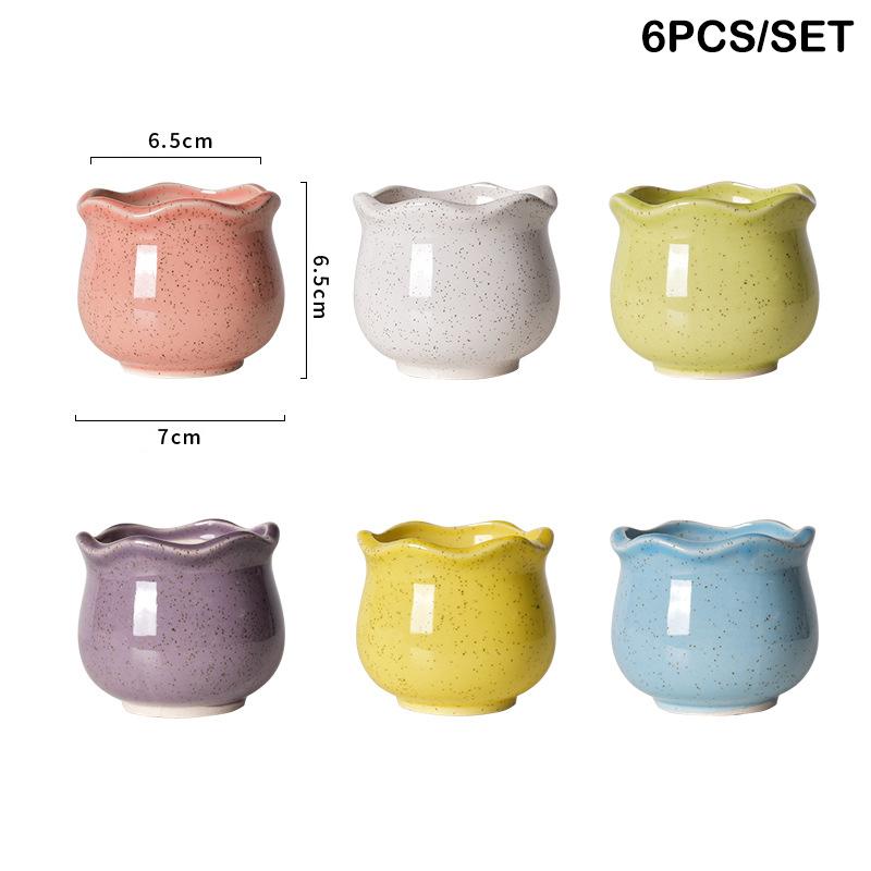 

6 шт. Мини керамические суккулентные цветочные горшки для украшения дома и сада, красочные цветочные горшки для бонсай, контейнер для выращивания растений