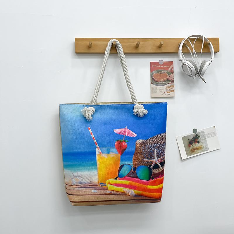 

Повседневная женская сумка Большая сумка-тоут Одноплечевая сумка Ручная сумка из пеньковой веревки