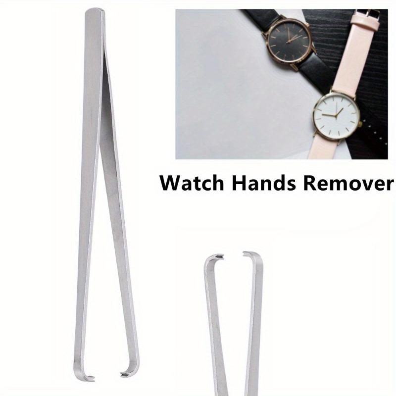 2 pinzas de acero para extraer las manecillas del reloj (minutos, segundos y horas). Herramienta para la reparación de manecillas de relojes.