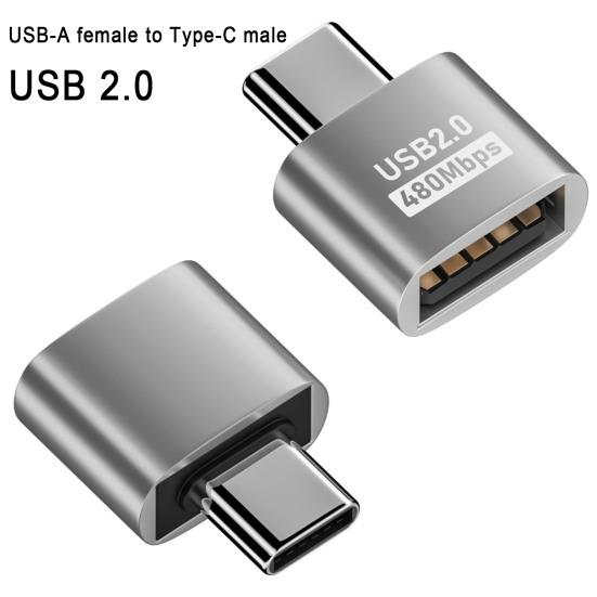 Multifunktionaler Lade-Transfer-Adapter 2 Typ-C auf USB-A 480 Mbit/s Hochgeschwindigkeits-Datenadapter