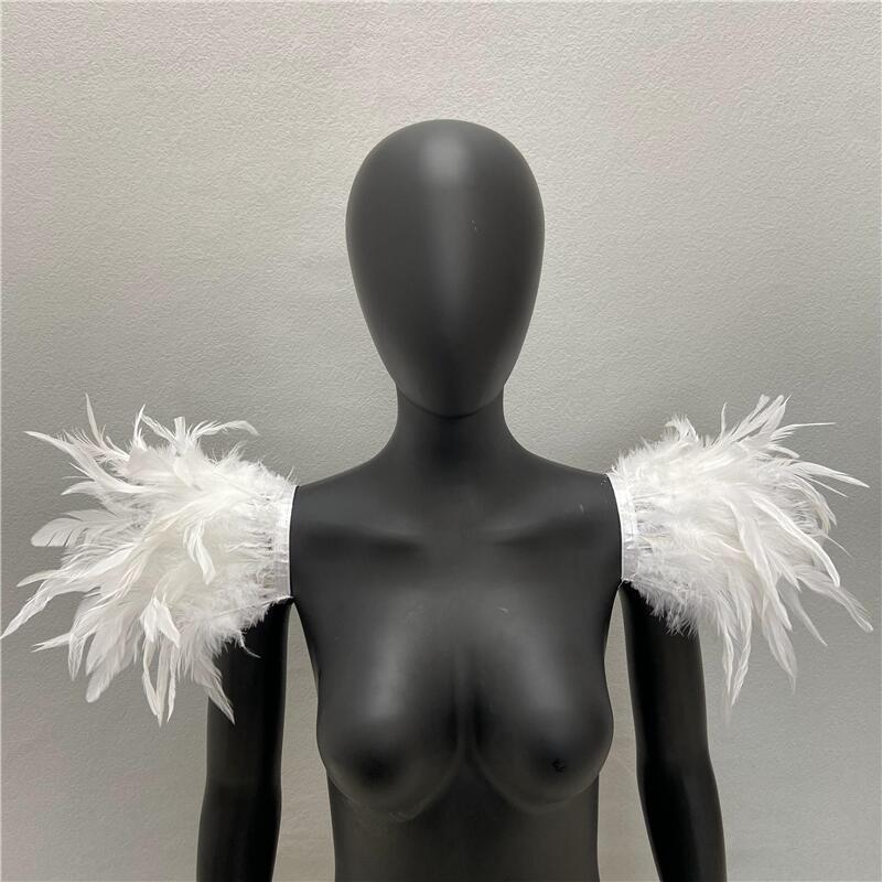 Gothic Halloween Masquerade Feather Shawl Costume Accessory