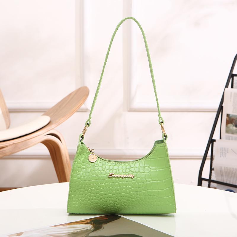 Crocodile Pattern Ladies Handbag with Letter Decoration