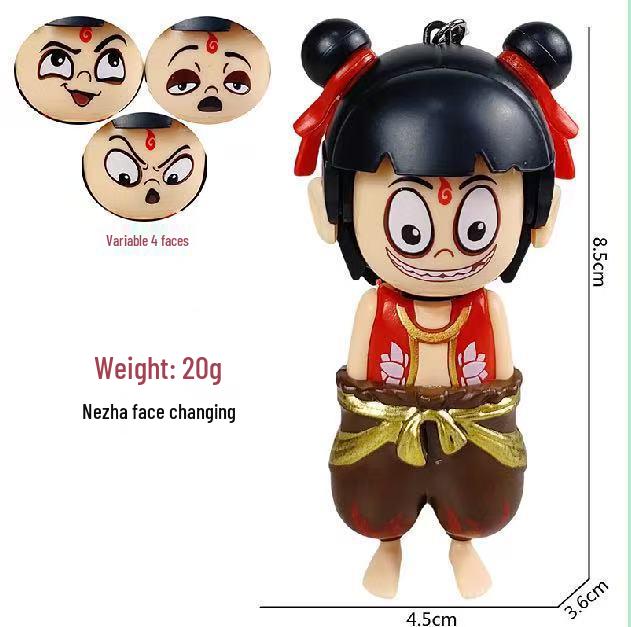 

Игрушка-эмодзи с меняющимся лицом Нечжи: Веселый, креативный кулон на тему демона-ребенка, будоражащего море Individual OPP Bag