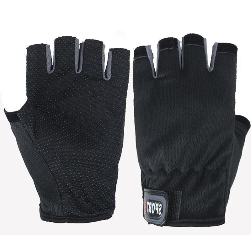 Summer Fishing Sunscreen Gloves Men Breathable Net Design Non-slip Electric Vehicle Bicycle Non-slip Dew Three-finger Touch Screen