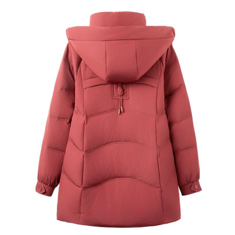 Winter new Chinese down jacket mother thickened warm removable cap white duck down fashion coat