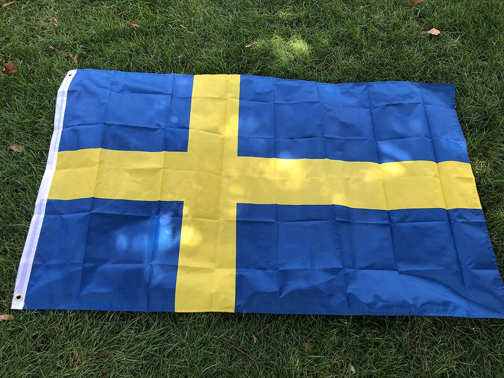 (SKY FLAG)free Shipping Swedish Flag 3ft X 5ft Hanging SWE SE The Kingdom of Sweden Flag Polyester Standard Hanging Flag Banner