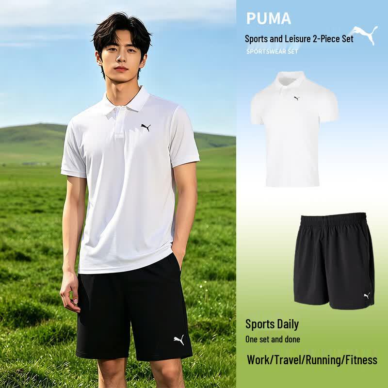 Puma Men s Short Sleeve  Shorts Sportswear Set S