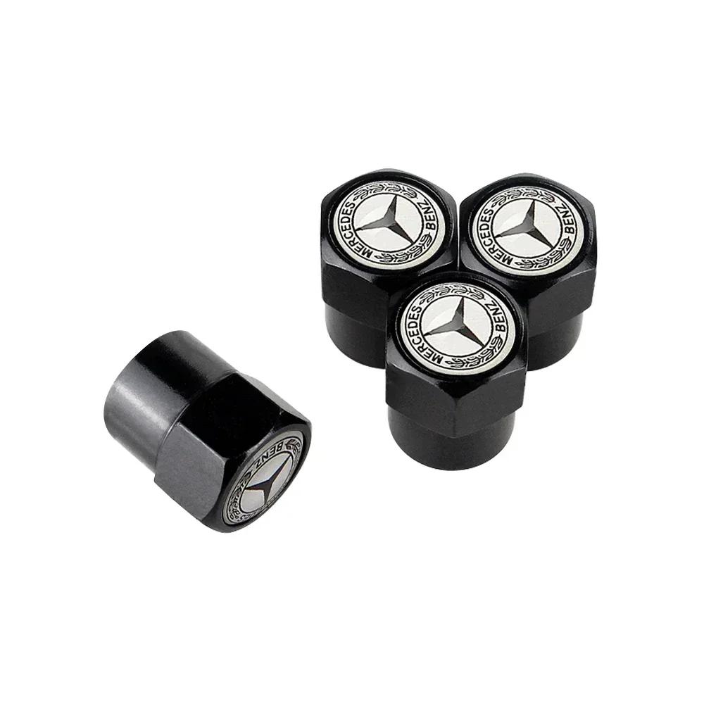 New C200 E200  For Mercedes Benz 4Pcs Car Wheel Valve Caps Tire Tyre Stem Air Cover Metal Emblem Accessories For Mercedes Benz G