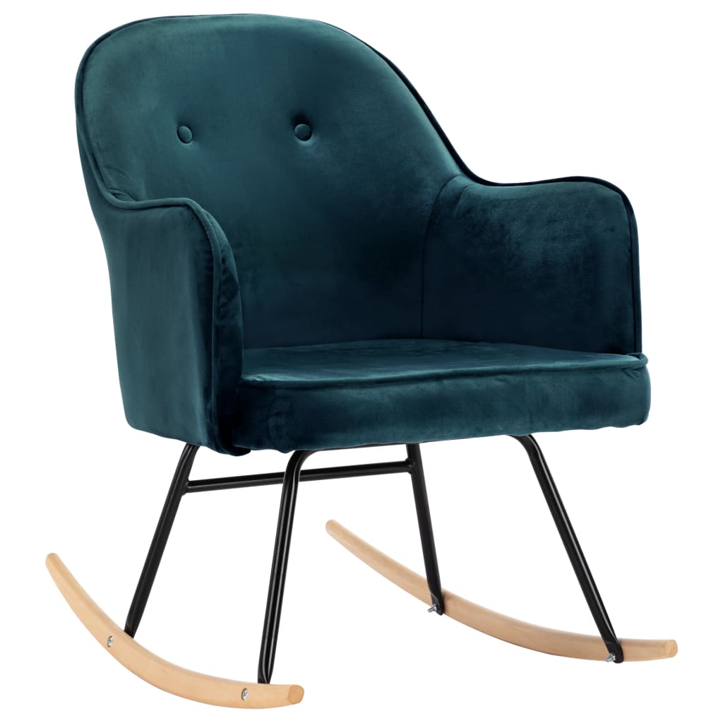 Rocking Chair Blue Velvet