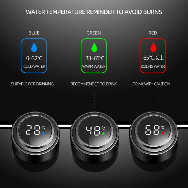 ZOZU8 For Ford Focus Fiesta Fusion Explorer Edge Kuga Mondeo Ecosport Ranger Car 500ml Intelligent Temperature Display Insulating Cup