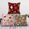 Christmas Cartoon Gingerbread Man Cushion Cover Pillow Cover Decoration Room Home Sofa Living Office Car Nordic Simplicity