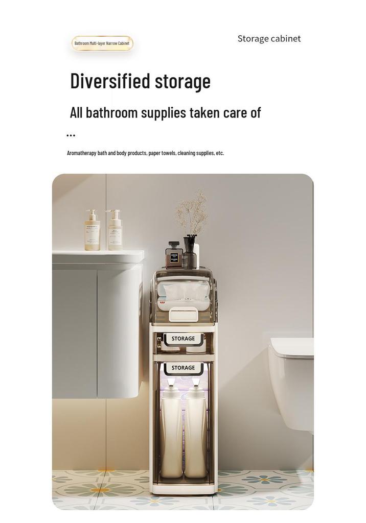 Multi-functional Narrow Bathroom Storage Cabinet for Toilet
